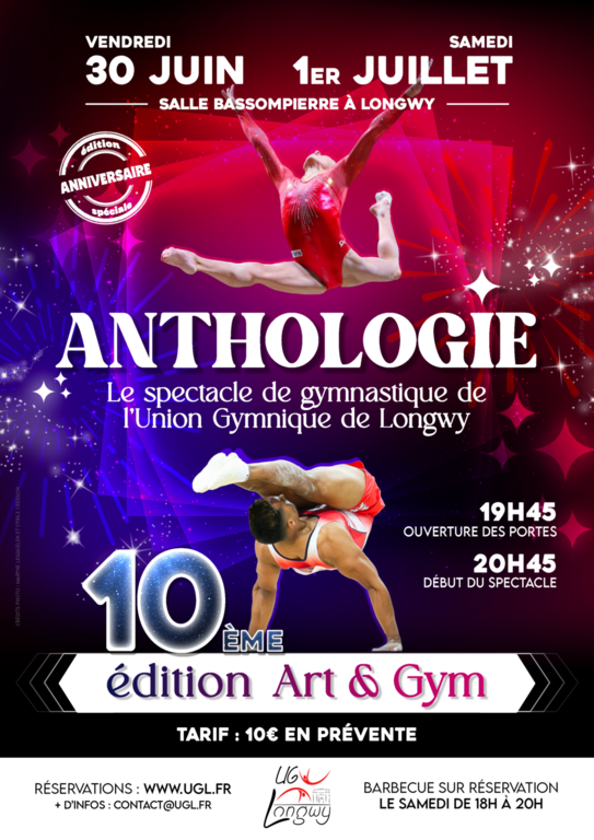 Spectacle Art&Gym 10ème édition - ANTHOLOGIE - édition anniversaire