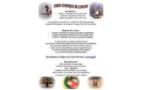 Inscriptions 2012-2013
