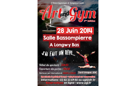 Réservations pour la 3ème édition du spectacle son et lumières "Art &amp; Gym" du samedi 28 juin 2014