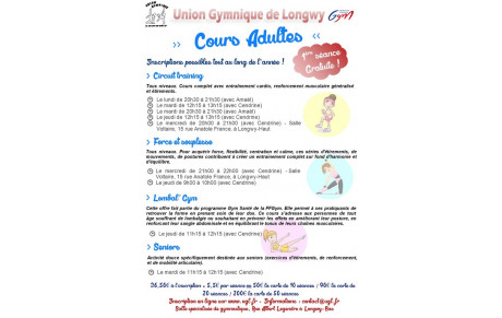 Cours adultes entretien