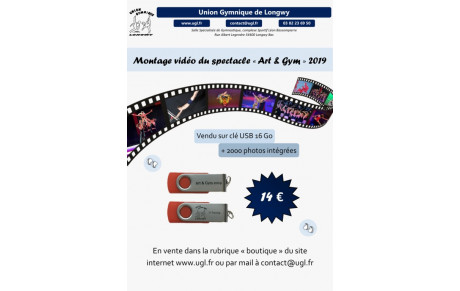 Vente vidéo &amp; photos spectacle Art &amp; Gym 2019